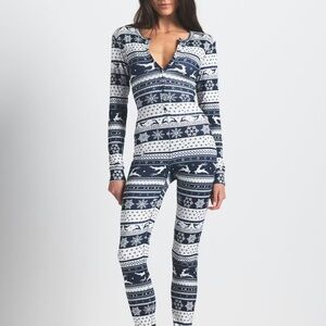 Skims Logo Plush Pointelle Henley Onesie